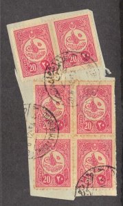 LEBANON-TURKEY 1912 TRIPOLI  ECHELLE ON OTTOMAN STAMPS 1 FULL STRIKE & 2