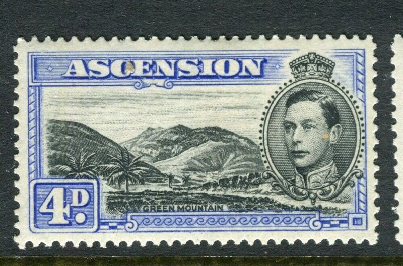 ASCENSION ISLAND; 1938 early GVI issue fine Mint hinged PERF 13.5, value 4d