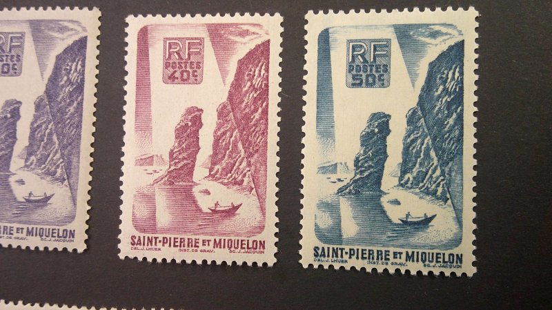 St. Pierre and Miquelon 1947 Definitive Scott# 324-342 Mint CPL VF-XF Lt. Hinge