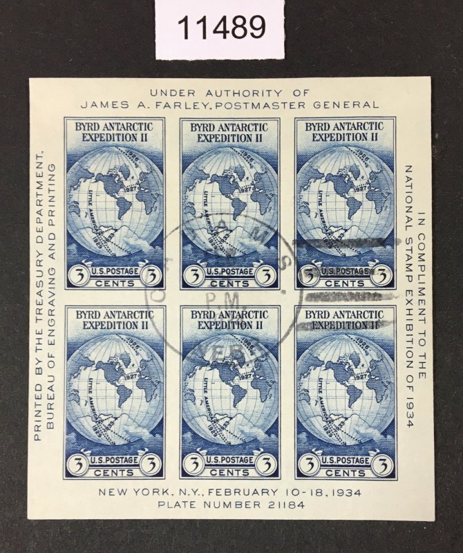 MOMEN: US STAMPS # 735 SHEET  USED $9 LOT #11489