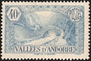 Andorra (French) #33  MOG - 40c ultra Vallees d'Andorre (1932)