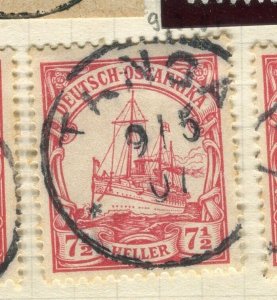 GERMAN COLONIES OSTAFRIKA; 1900s early Yacht type POSTMARK value, TANGA