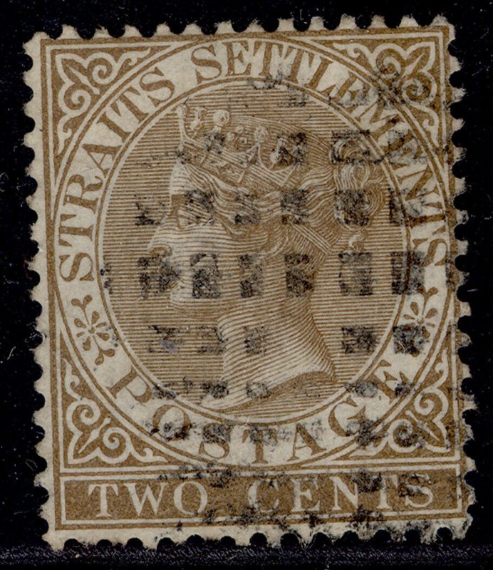 MALAYSIA - Straits Settlements QV SG11b, 2c deep brown, USED. Cat £20.