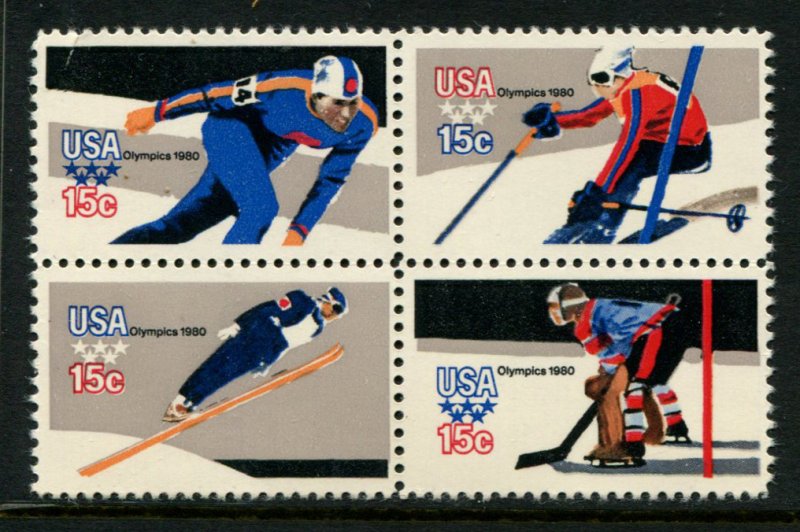 1798b US 15c Winter Olympics, MNH blk/4