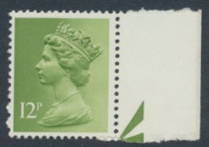 GB  Machin 12p SG X943 phosphor paper SC# MH78  MNH  1980 see scan & details