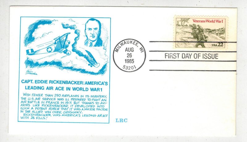 #2154 VETERANS OF WORLD WAR 1 PATRIOTIC -  CAPTAIN EDDIE RICKENBACKER ACE PILOT
