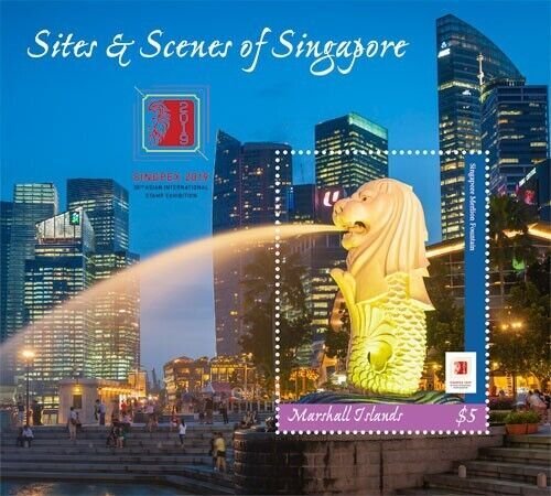 Marshall Islands 2019 -Sites/Scenes of Singapore - S/S - MNH