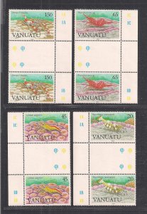 VANUATU SC# 497-500   GUTTER PAIRS   FVF/MNH   1989