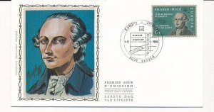 D86943 Europa CEPT 1982 History FDC Silk Cachet Belgium Leuven