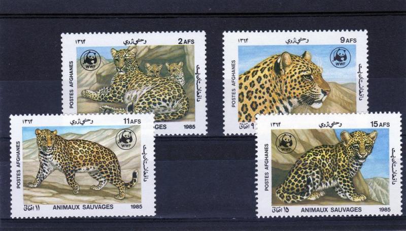 Afghanistan 1985 WWF Wild Animals set (4) MNH Sc # 1172-1175