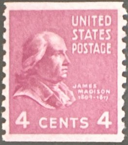 Scott #843 1939 4¢ Pres. Series James Madison perf. 10 vertically MNH OG