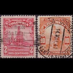 COLOMBIA 1935 - Scott# 437-9 Oil Well/Gold Set of 2 Used