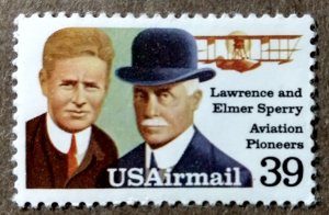 United States #C114 39c Lawrence & Elmer Sperry MNH (1985)