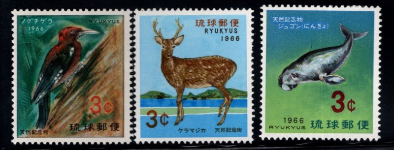 RYUKYU Scott 140-142 MNH** 1966 Nature Conservation set