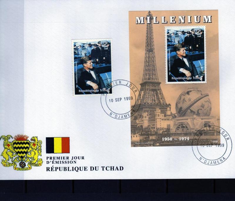 Chad 1999 Millennium 1950-1974 J.F. Kennedy s/s + set Perforated