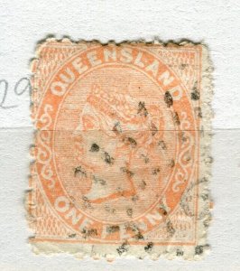 QUEENSLAND; 1879 early classic QV issue fine used Shade of 1d. value