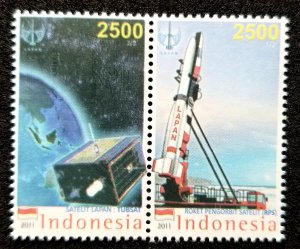 *FREE SHIP Indonesia Outer Space 2011 Astronomy Rocket Satellite (stamp) MNH