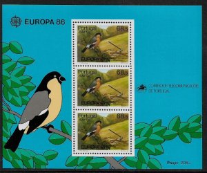 Portugal, Azores #356a MNH S/Sheet - Europa - Bird