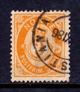 Norway - Scott #38a - Used - Thin LL, paper adhesion and pen/rev. - SCV $25