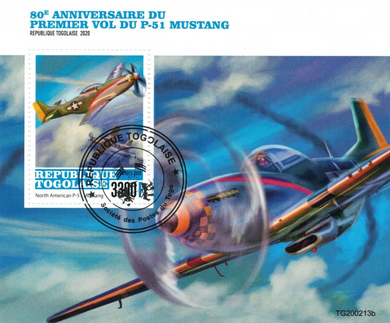 TOGO 2020 - Airplanes Mustang P-51 / minisheet