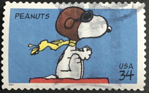 US #3507 Used Single (wrinkle from soaking)  Snoopy SCV $.25 L26