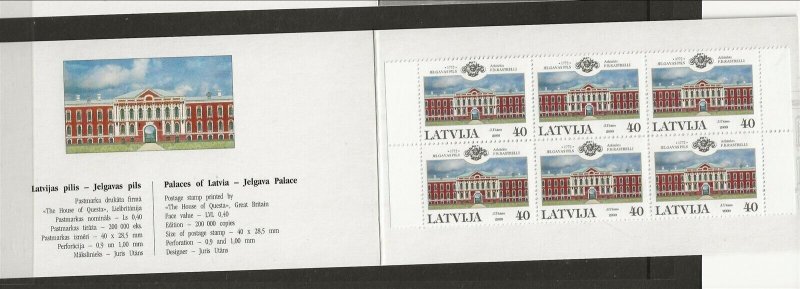 LATVIA Sc 512a NH COMPLETE BOOKLET of 2000 - BUILDING 