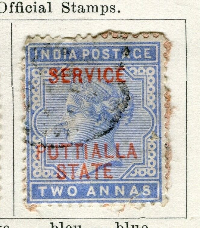 INDIA; PATIALA 1890s early classic QV SERVICE Optd. issue used 2a. value