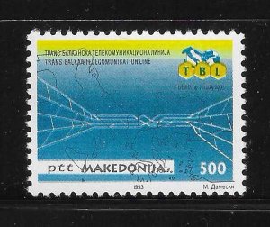 Macedonia 1993 Trans-Balkan Telecommunications Network Sc 13 MNH A3799