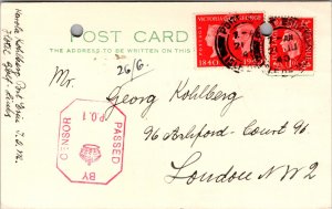 1940 Port Erin Isle of Man England WW2 Internment Camp Postcard Cover To London