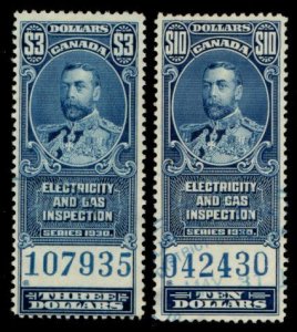 Canada used revenue stamps van Dam #FEG10-FEG11