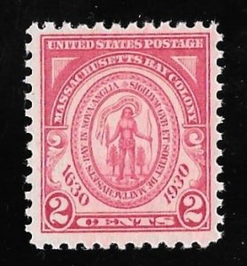 682 2 cents Massachusetts Stamp mint OG NH F-VF