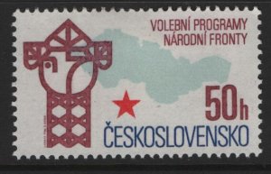 CZECHOSLOVAKIA, 2602, HINGED, 1986, NATL. FRONT ELECTION PROGRAM