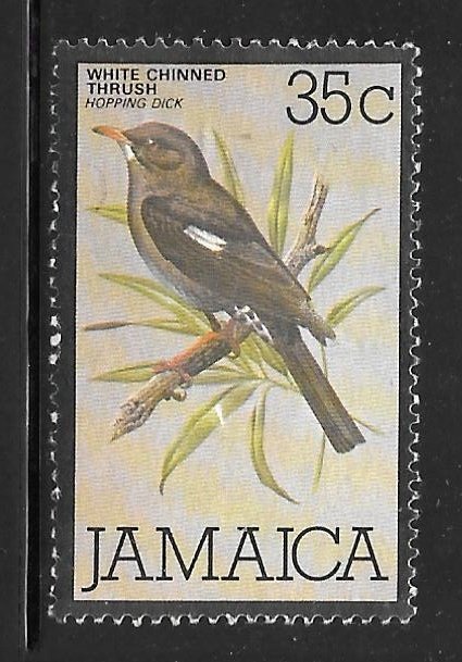 Jamaica 476: 35c White-chinned Thrush (Turdus aurantius), used, VF