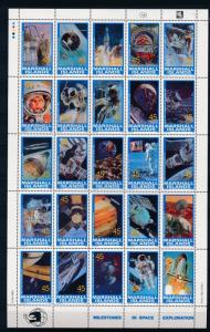 [30642] Marshall Islands 1989 Milestones in space Exploration  MNH Sheet