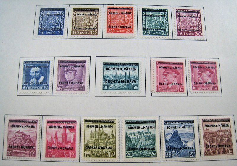 BOHEMIA & MORAVIA 1939  -  SCOTT # 1-19  -  COMPLETE - MLH