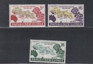 Papua New Guinea # 167-169, Map of the South Pacific, Mint NH, 1/2 Cat.