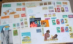 SURINAME 30 DIFF. FDC 1965-1968 CACHET UNADDRESSED