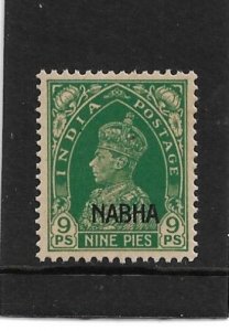 INDIA - NABHA 1942 9p SG 97 MINT NEVER HINGED Cat £12