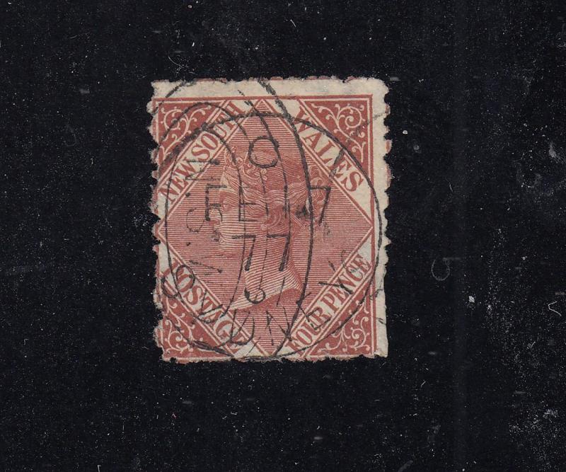 NEW SOUTH WALES # 64c 4p LIGHT DATED CANCEL CAT VALUE $225