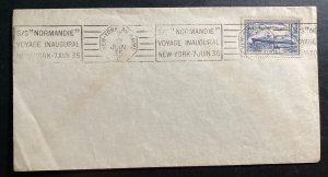 1935 France SS Normandie New York Le Have Paqueboat cover Maiden Voyage