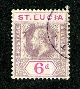 1912 St Lucia Sc.# 69 used cv $21 ( 9658 BCXX )