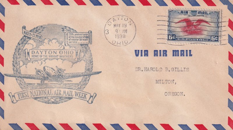 1938, 1st National Airmail Week, Dayton, OH (E11362)