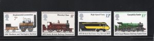 GREAT BRITAIN #749-752 1975 LOCOMOTIVES MINT VF NH O.G