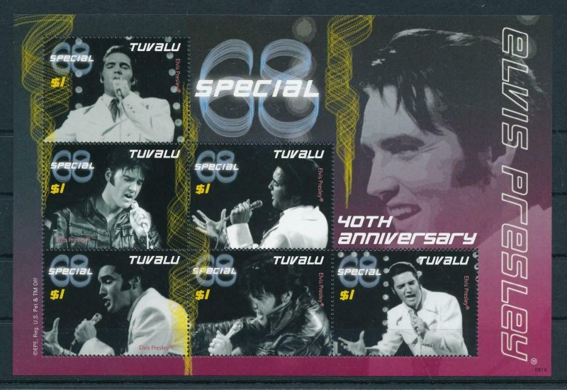 [107338] Tuvalu 2008 Music Elvis Presley Sheet MNH