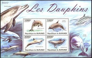 Burundi 2011 Dolphins Sheet MNH