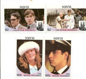 Nevis 498-499 MNH pairs .