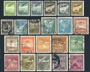 Chile C30-C50,C44a,used.Michel 199-219,213b. Air Post 1934-1939. Planes, Condor,