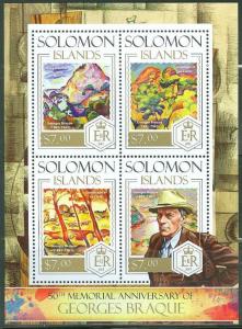 SOLOMON ISLANDS 2013 GEORGE BRAQUE 50TH MEMORIAL ANNIVERSARY SHEET