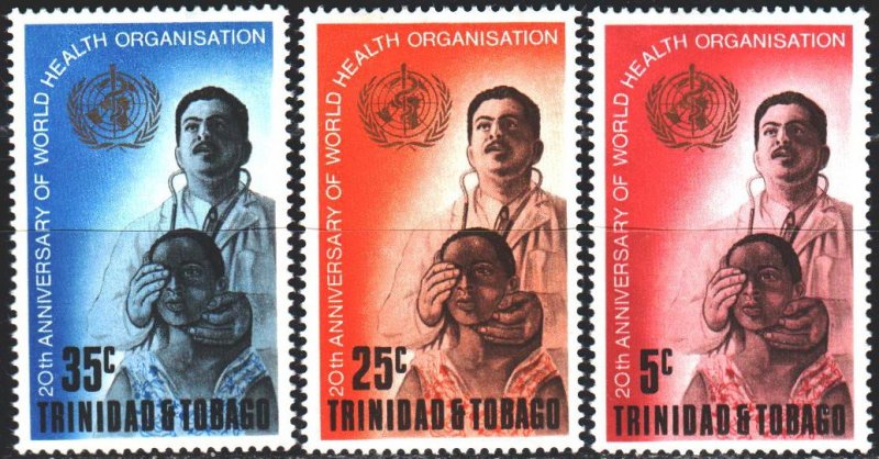 Trinidad and Tobago. 1968. 216-18. WHO, medicine. MNH.