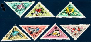 MONGOLIA Sc 214-20 NH ISSUE OF 1961 - BIRDS - (WS25)